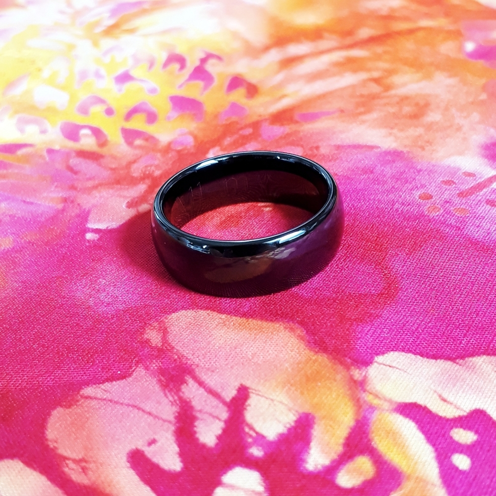 Black Tungsten High Polished Dome Ring Band